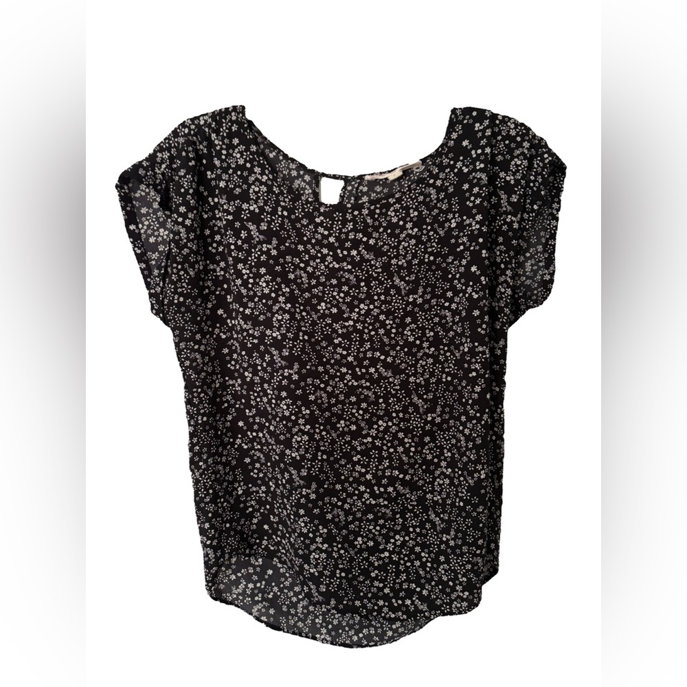 Hippie Rose Black Floral Blouse